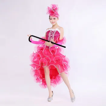 (top+skrit+aproci)sieviešu kostīmu mūsdienu deju apģērbu džeza deju tērpi sequined kleitas rozā pieaugušo apģērbu, dziedātāja, dejotāja star