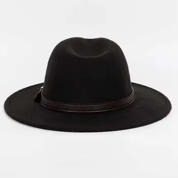 Top vintage platām malām cepure mens cūkgaļas pie cepures sieviešu filca cepuru rudens ziemas vīriešu cepure vilnas luksusa Sieviete Kaulu liela izmēra big