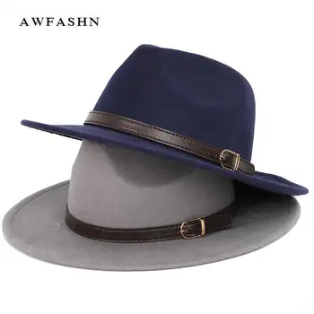 Top vintage platām malām cepure mens cūkgaļas pie cepures sieviešu filca cepuru rudens ziemas vīriešu cepure vilnas luksusa Sieviete Kaulu liela izmēra big