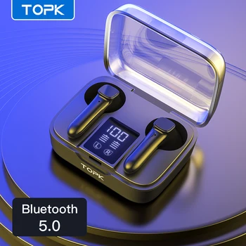TOPK T20 TWS Bluetooth Austiņas Bluetooth 5.0 Bezvadu Austiņas Sporta Ūdensizturīgs Austiņas Ar Mikrofonu Priekš IPhone, Huawei