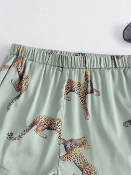 Toppies ir 2021. Sieviešu Pajams Dzīvnieku Drukas Leopard Sieviešu Sleepwear Gadījuma šorti uzstādīt loungewear wome