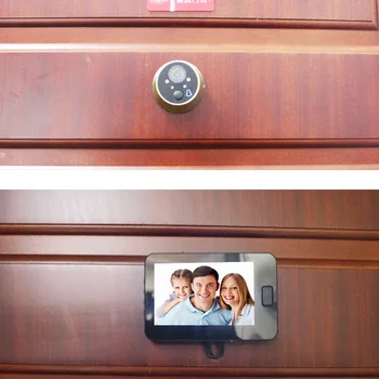 Topvico Peephole Durvju Kameru 4.3 Collu Krāsu Ekrāns Ar Elektronisko Durvju LED Gaismas Video Durvju Skatītāja Video-acu Home Security
