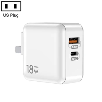 TOTU MUMS/ES/UK Plug USB PD Lādētāju Ātrās uzlādes 3.0 Tālruņa Lādētājs, iPhone vai Android Sērija Ceļojumu Lādētāja Adapteri