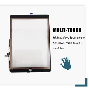 Touch screen iPad 7 2019 A2197 A2200 A2198 Stikla Digitizer Panelis LCD displejs Ārējā Displeja Nomaiņa Sensors, Stikls Ar Pogu Home