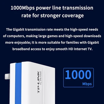 TP-LINK TL-PA1000 PLC Wifi Powerline Tīkla Adapteris 1000M Gigabit Tīkla Paplašinātājs Komplektā (Plug and play), WiFi Maršrutētāju Partneris