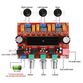 TPA3116D2 Pastiprinātājs Valdes 2.1 Kanāla D Klases Digitālo Jauda Audio Stereo AMP Modulis, 2 x 50W+100W Audio Sistēmas DIY Skaļruņi