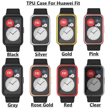 TPU Case For HUAWEI Skatīties Fit /Godu ES pilnekrāna Stikla Aizsargs Vāka Apvalku HUAWEI /Gods Zīmolu Smart Skatīties Accessorie
