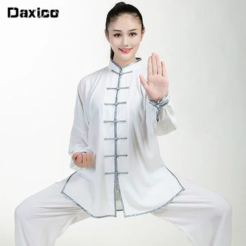 Tradicionālo Ķīniešu Kung Fu Apģērbu Komplekts Sievietei Tai Chi Vienotu Cilvēks Wing Chun Apģērbu Ar Garām Piedurknēm Cīņas Mākslas Wu Shu Uzvalks
