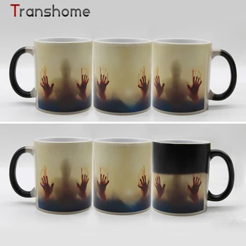 Transhome Walking Dead Krūze Krāsa Mainās Kafijas Krūze Keramikas Tējas Tase Ceļojumu Krūzes Kafijas Tasi Asiņainas Rokas Porcelāna Tases