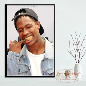 Travis Scott Mūzika Zvaigžņu Rap Hip Hop Reperis Modes Modelis, Mākslas Glezniecības Vintage Audekla Plakāta Sienas, Mājas Dekoru