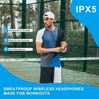 TRER Trokšņa Slāpēšanas Austiņas Bluetooth Austiņas ar Mikrofonu Ūdensizturīgs TWS Stereo Taisnība Bezvadu Earbuds, Sporta