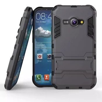 Triecienizturīgs Aizsardzības Gadījumā, Samsung J1 ACE Dzelzs Hero Sērijas Hibrīda Aptver Maksts Stand Case For Samsung J Sērijas Viedtālrunis