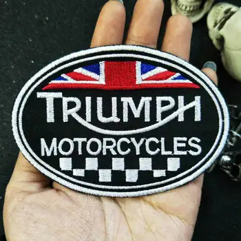 Triumph motociklu Dzelzs Uz Plāksteris Izšūtas Aplikācijas Šūšanas Etiķetes punk biker Plāksteri Apģērbu Uzlīmes, Apģērbu Aksesuāri, Emblēma
