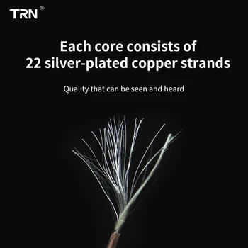 TRN T2 16 Core Modernizētas Sudraba Pārklājumu Vara Austiņu Kabeli 3.5/2.5/4.4 mm Spraudni Ar MMCX/0.78 mm 2Pin Par Shure SE215 SE846 SE535