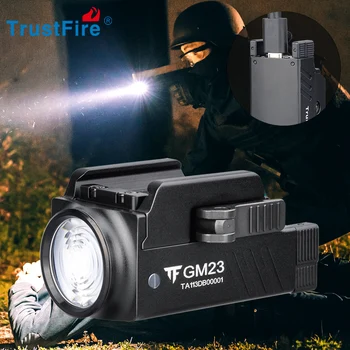 TrustFire GM23 Pistole Pistoli Gaismas 800 Lm Gloks Taktisku Ieroci pa sliedēm braucošas Lukturīti Policijas Šaujamieroci, USB Uzlādējams Lukturis