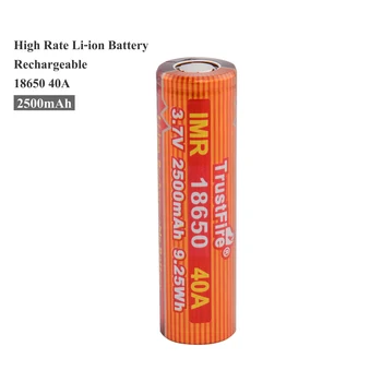 TrustFire IMR 18650 40A 3,7 V 2500mAh 9.25 Wh Uzlādējams Litija jonu Akumulators Litija Baterijas ar Drošības Vārsts