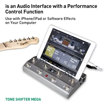 TS Mega 2 In 1 Midi Kāju Kontrolieris Ģitāra Ar Audio Interfeiss USB Ģitāru Ierakstu iPhone, iPad vai Android Ierīces Mac DATORU