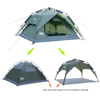 Tuksneša&Fox Automātiskā Kempinga Telts, 3-4 Personu Ģimenes Telts Dubultā Slāņa Instant Setup Noderīgu Backpacking Telts Pārgājieniem Ceļa