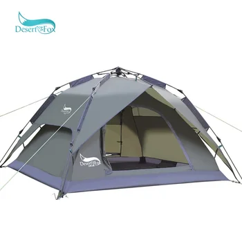 Tuksneša&Fox Automātiskā Kempinga Telts, 3-4 Personu Ģimenes Telts Dubultā Slāņa Instant Setup Noderīgu Backpacking Telts Pārgājieniem Ceļa