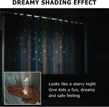 Tumšie Aizkari Krāsains Dubultā Slāņa Star Logu Aizkari Guļamistabas Dzīvojamās Istabas Logu Apstrāde BlindDecoration