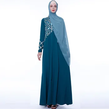 Turcija Maxi-line Musulmaņu Kleita Sievietēm Izšuvumi Abaya Hijab Kleitas marokas kaftan Ilgi, Halāti, Dubaija Arābu Islāma Apģērba kleita