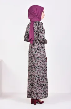 Turcijas Modes Dizainera kleita Pavasara Rudens Sieviešu Kleita Vērtnes adīšanas garām piedurknēm Raibs Kroku Kleitas