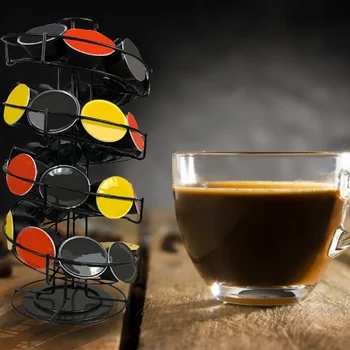 Turētāja Statīvs Rotācijas Kafijas Pod Tornis Plaukts Grozāms Kafijas Pākstīm Uzglabāšanas Plaukti Dolce Gusto Nespresso K-Cup Kafijas Kapsulas