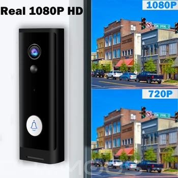 Tuya 1080P HD Video Durvju Kameru, WiFi Bezvadu Durvju zvans Smart Home Durvju Zvanu Kamera Āra Mini Video Domofons divvirzienu Audio