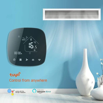 TUYA 2p 4p smart home wifi termostats google home,kontroli, Centrālais gaisa kondicionētājs ar 3 ātrumu jaudu