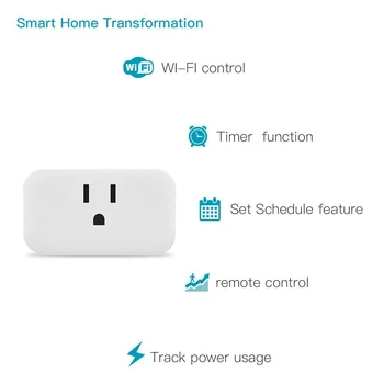 Tuya MUMS Smart Plug WiFi Strāvas Ligzda Tuya Mājās gaisa mitrinātāju, Tālvadības pults Strādā ar Alexa, Google Home Nav Nepieciešama centrs