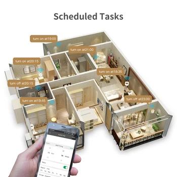 Tuya MUMS Smart Plug WiFi Strāvas Ligzda Tuya Mājās gaisa mitrinātāju, Tālvadības pults Strādā ar Alexa, Google Home Nav Nepieciešama centrs