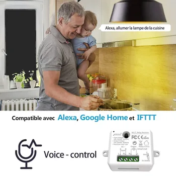Tuya Smart Dzīves Tiny WiFi Ligzda Modulis Gaismas Slēdzi, App Tālvadības Kontrole, Balss Vadība, Darbs ar Google Home Echo Alexa IFTTT