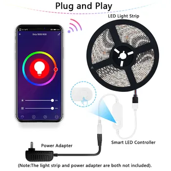 Tuya WiFi Smart LED Strip Gaismas Contoller 4 Pin RGB DC 5-24V Balss Kontroles Savienot kontrolieris Strādā ar Alexa Echo, Google Home