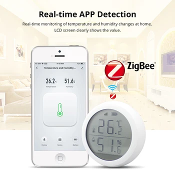 Tuya ZigBee Temperatūras Un Mitruma Sensors LCD Displejs Smart Home Automation, kas Strādā Ar Gateway
