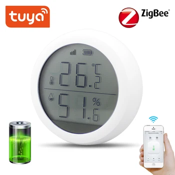 Tuya ZigBee Temperatūras Un Mitruma Sensors LCD Displejs Smart Home Automation, kas Strādā Ar Gateway