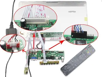 TV HDMI, AV, VGA, USB, AUDIO LCD LED Kontrolieris Valdes Karte Komplekts DIY Par N156B6-L0B 15.6