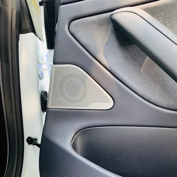 Tweeter vāks Tesla Model 3. Sērijas Midrange skaļrunim aptver pāri kreisais+labais priekšējais durvju luksusa metāla apdare modifikācija