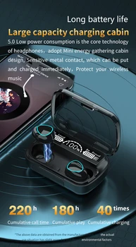 TWS 5.1 Bezvadu Bluetooth Austiņas CVC8.0 Trokšņa Samazināšanas pirkstu Nospiedumu Touch Stereo Austiņas IPX7 Ūdensizturīgs auss Earbuds