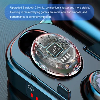 TWS Bezvadu Austiņas Bluetooth Austiņas 5.0 Bass Stereo ūdensizturīgs Earbuds, Brīvroku Austiņas Ar Mikrofonu Uzlādes Gadījumā