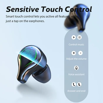 TWS bezvadu Bluetooth Austiņas 5.0 touch kontroli bezvadu kustības austiņas ar mikrofonu ūdensizturīgs mini in-ear austiņas, austiņu