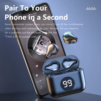 TWS bezvadu Bluetooth Austiņas 5.0 touch kontroli bezvadu kustības austiņas ar mikrofonu ūdensizturīgs mini in-ear austiņas, austiņu