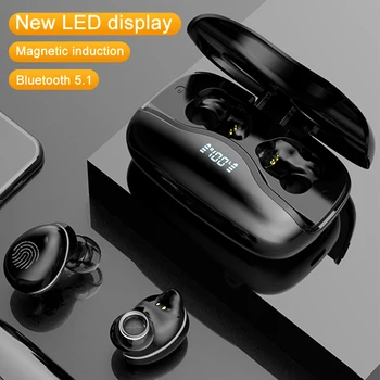 TWS Bezvadu Bluetooth Austiņas Stereo Austiņu Sporta Ūdensizturīgs Austiņas ar Trokšņu Slāpēšanas ar Mic LED Displejs Uzlādēšanas Kaste