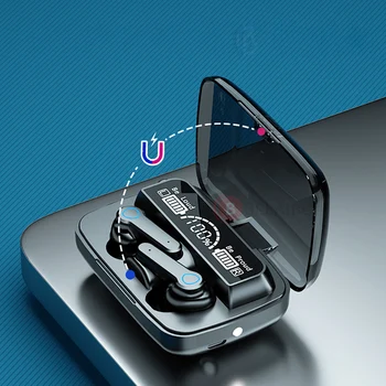 TWS Bezvadu V5.1 Bluetooth Austiņas 9D Stereo Ūdensizturīgs Earbuds Austiņas Touch Kontroli Sporta Austiņas Ar Lukturīti