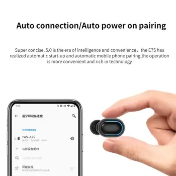 TWS Bluetooth 5.0 Austiņas Bezvadu Austiņas Ar Mic Trokšņa Izolācija Earbuds par Xiaomi Redmi iPhone, Samsung, Huawei Telefoniem