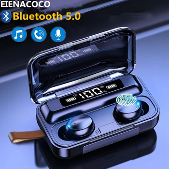 TWS Bluetooth 5.0 Austiņas Sporta Ūdensizturīgs Bezvadu Austiņas Austiņas HiFi Skaņas Touch Kontroli Ar 2200mAh Uzlādes Gadījumā