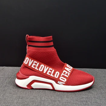 TYDZSMT Sarkans Sieviešu Sneaker Ikdienas Apavi Augsta Priekša Modes Dāmas Sneaker 2020. Gadam Zeķes, Dzīvokļus Sieviešu Vulkanizētas Kurpes zapatos mujer