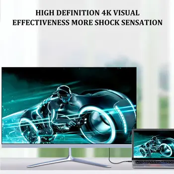 TypeC Ar HDMI Adaptera Kabelis 1.8 M Atbalsta 4K60Hz Rezolūcija Datoru Ārējās Piederumi Atbalstu Samsung S8/Lenovo/Apple/Huawei