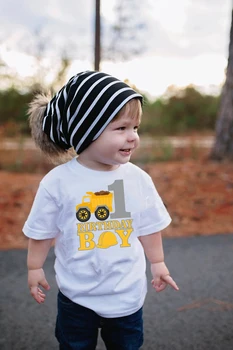 Tā ir Mana Pirmā Dzimšanas dienas T-Krekls Bērniem Truck T Krekls Zēniem Būvniecības dzimšanas dienu tee toddler zēns pirmās dzimšanas dienas bērnu krekls