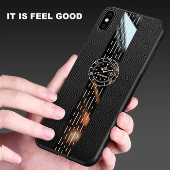 Tālrunis Lietā Par iphone XS Max Pulkstenis Luksusa Ādas Aizmugurējo Vāciņu Apple X XR Ar Pirkstu Gredzenu Automašīnas Turētājs Vīriešiem