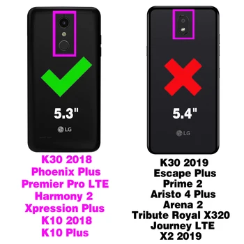 Tālrunis Lietā par LG K30 2018 5.3/Premier Pro LTE /Fēnikss Plus/Harmoniju 2/K10/Xpression Grūti Izturīgs Hibrīda Šūnas LGK30 K 30 LMX410